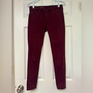 AG Jeans ‘The Abbey Ankle’ in Wine Marroon